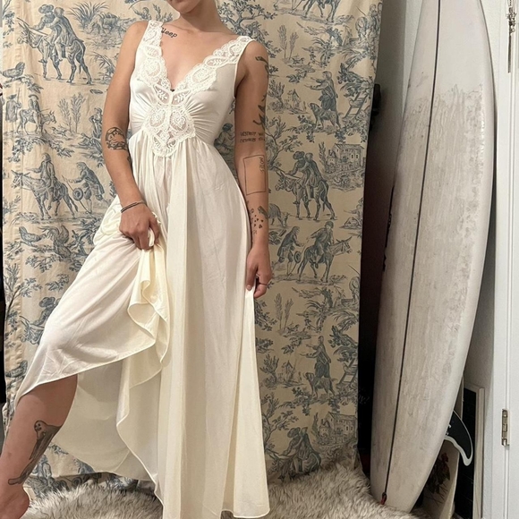 Olga Women's White and Cream Dress - Picture 1 of 2